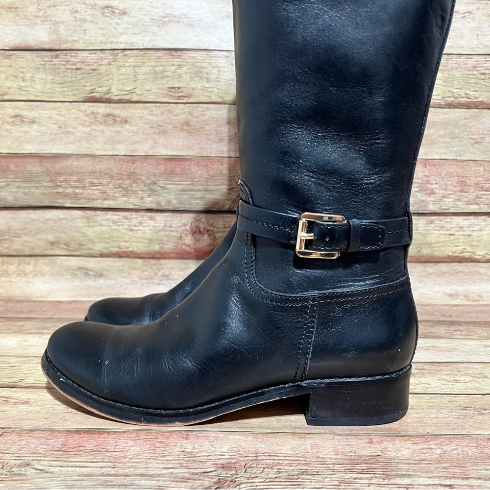 Micheal Kors Black Leather Tall Riding Boots - Picture 2 of 11